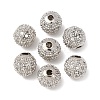 Round Brass Micro Pave Cubic Zirconia Beads ZIRC-N016-01P-8mm-4