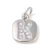 Rack Plating Brass Micro Pave CLear Cubic Zirconia Charms KK-E110-14P-K-1