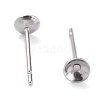 304 Stainless Steel Stud Earring Settings STAS-J031-09-3