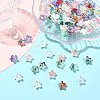 100Pcs 6 Colors Electroplate Two Tone Transparent Resin Beads RESI-CJ0005-28-5