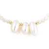 Natural White Shell & Pearl Beaded Bracelet for Women BJEW-T021-01G-3