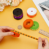 8Rolls 8 Colors Halloween Polyester Printed Grosgrain Ribbon OCOR-PH0004-26-3