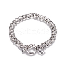 304 Stainless Steel Curb Chain Bracelets BJEW-I274-11S