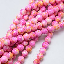Synthetic Ocean White Jade Beads Strands G-L019-6mm-02