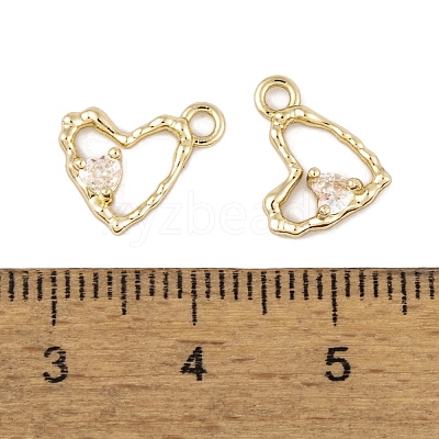 Brass Micro Pave Clear Cubic Zirconia Charms KK-L212-19G-1