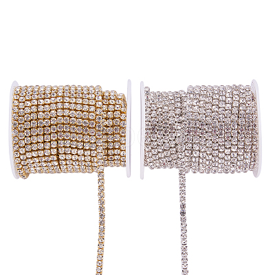 Brass Rhinestone Strass Chains CHC-BC0001-04-SS18-1