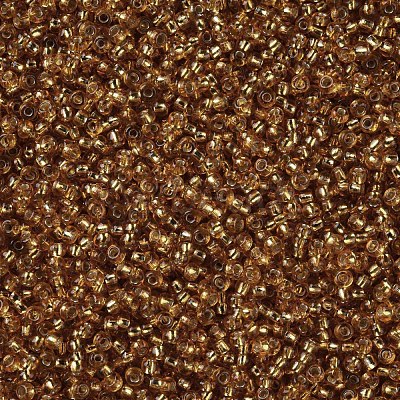 Goldenrod Round 11/0 Grade A Transparent Glass Seed Beads X-SEED-Q007-F31-1
