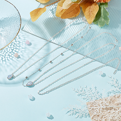1Pc Clear Cubic Zirconia Teardrop Backdrop Necklace Body Chain NJEW-FG0001-02S-1