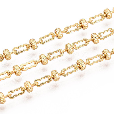 Brass Flat Round with Rectangle Link Chains CHC-T018-53G-1
