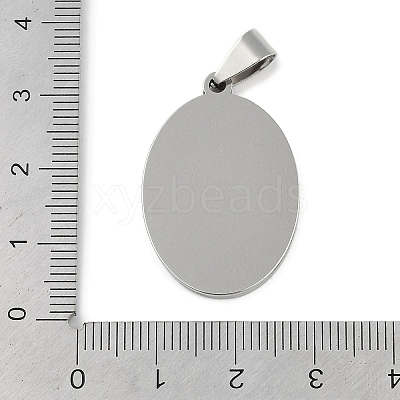 Non-Tarnish 201 Stainless Steel Pendant Cabochon Settings STAS-L279-012P-02-1