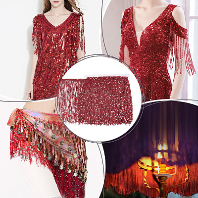 5M Sparkle Polyester Tassel Lace Trim OCOR-OC0001-38B-1