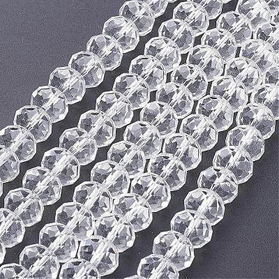 Anti-Tarnish Faceted Rondelle Handmade Glass Beads GS011-01-1
