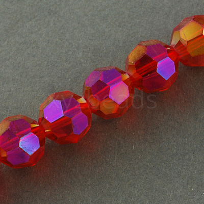 Electroplate Glass Beads Strands EGLA-R016-6mm-10-1