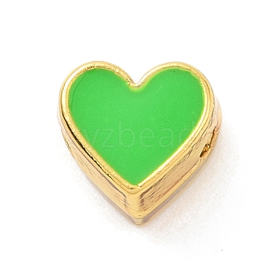Eco-friendly Rack Plating Brass Enamel Beads KK-F843-30G-06-1