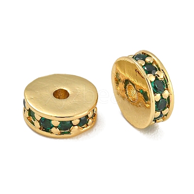 Rack Plating Brass Micro Pave Cubic Zirconia Beads KK-U030-27G-10-1