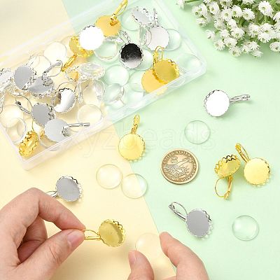 30Pcs 3 Colors Brass DIY Leverback Earring Settings KK-FS0002-10-1