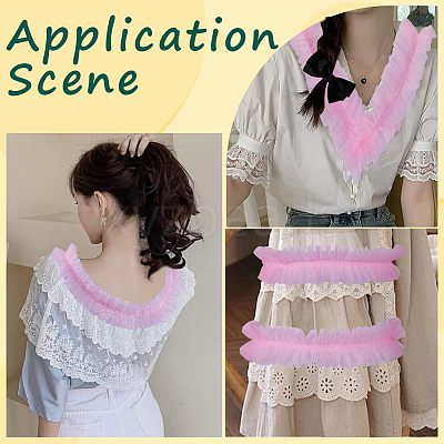 10M Polyester Pleated Lace Trim OCOR-GF0003-21A-1