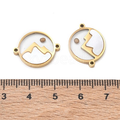 304 Stainless Steel & Natural Shell & Mustard Seed Pendants SA-CBA5608-03G-1