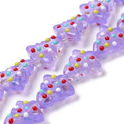 Handmade Bumpy Glass Beads Strands LAMP-F032-08M-1