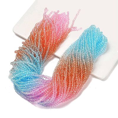 Transparent Painted Glass Beads Strands DGLA-A034-T4mm-A19-1
