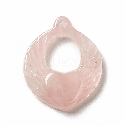 Natural Rose Quartz Pendants G-G997-H07-1
