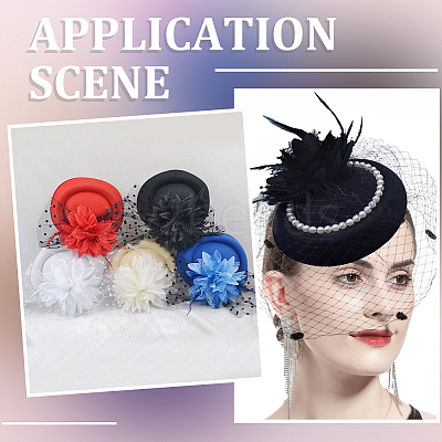 8Pcs 8 Colors Fabric Pillbox Stewardess Fascinator Hat Base for Millinery AJEW-GF0010-95-1