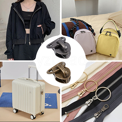20Pcs 2 Colors Alloy Zipper with D Ring SENE-CY0001-12B-1