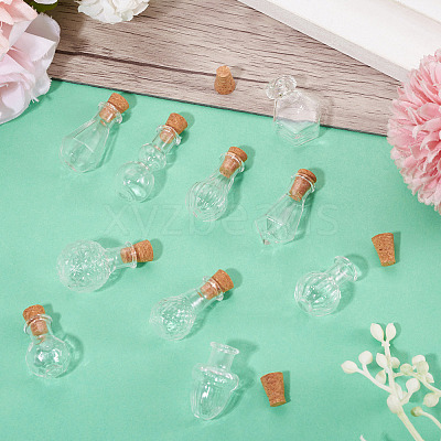 10Pcs Clear Glass Wishing Bottles AJEW-TA0002-85D-1
