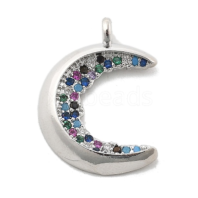 Brass Micro Pave Colorful Cubic Zirconia Pendants KK-L228-04P-1