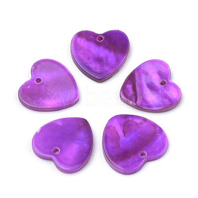 Spray Paint Freshwater Shell Charms SHEL-Q012-013-1