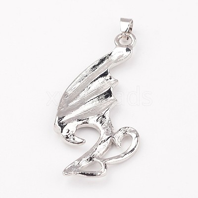 Swan Alloy Rhinestone Pendants PALLOY-L198-01P-1