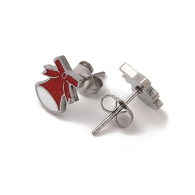 3 Pairs 3 Styles Christmas 304 Stainless Steel Hoop & Studs Earrings Set for Women EJEW-K279-12G-P-1