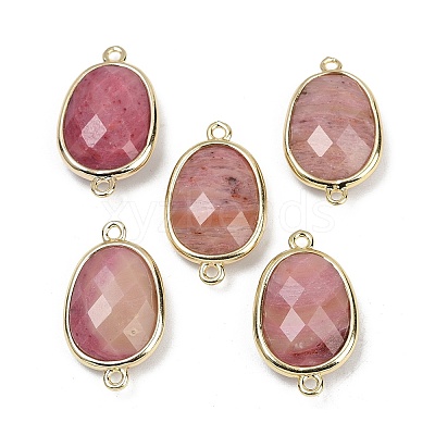 Natural Rhodonite Faceted Connector Charms G-K347-11G-17-1