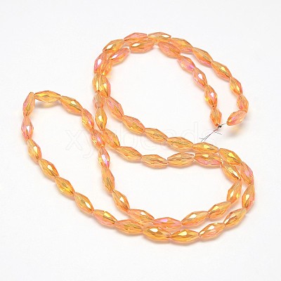 Electroplate Crystal Glass Rice Beads Strands X-EGLA-F042-A14-1