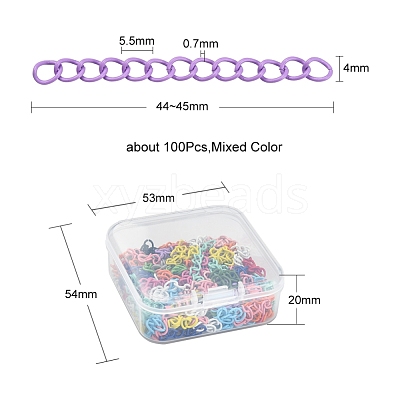 100Pcs Spray Painted Iron Curb Chain Extender CH-YW0002-02-1