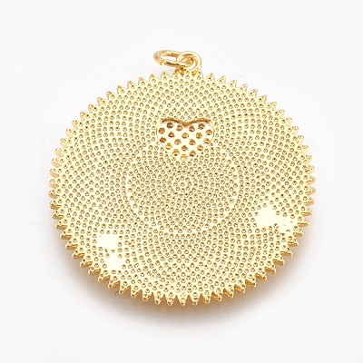 Brass Micro Pave Cubic Zirconia Pendants ZIRC-O026-25G-NR-1