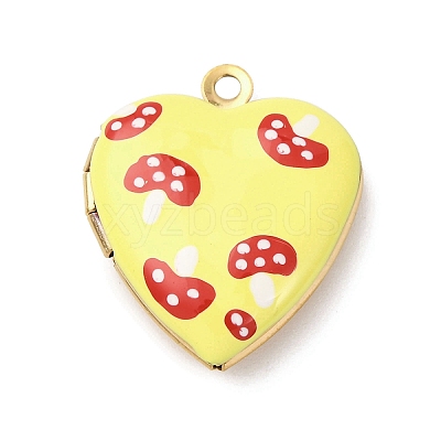 304 Stainless Steel Heart Locket Pendants STAS-Z168-02G-06-1