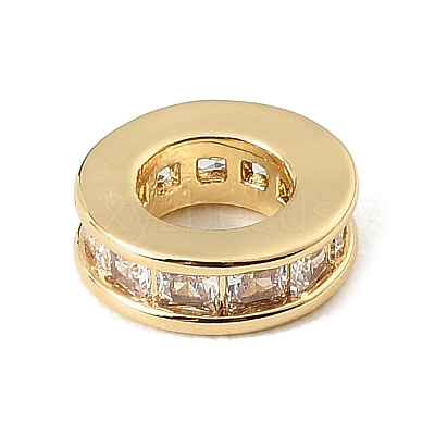 Brass Pave Cubic Zirconia European Beads CU-CBA389D-03G-03-1