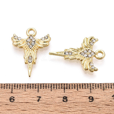 Alloy Rhinestone Pendants FIND-N008-18KCG-1