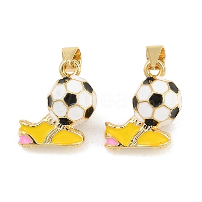 Brass Enamel Pendants KK-CBAEBFB-01A-G-1