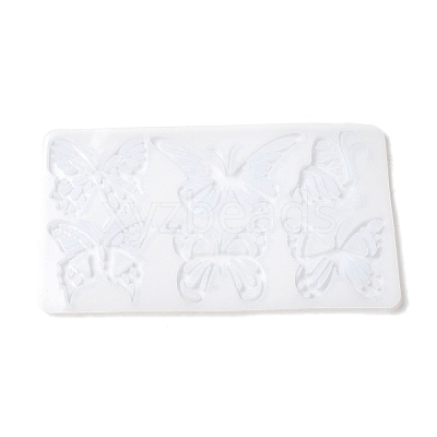 Rectangle with Butterfly Pattern DIY Pendant Silicone Molds DIY-G114-04-1