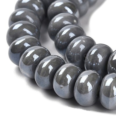 Glazed Porcelain Rondelle Beads PORC-Q001-01G-1
