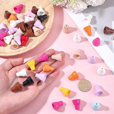 50Pcs Baking Paint Opaque Acrylic Beads MACR-SP0002-17-1