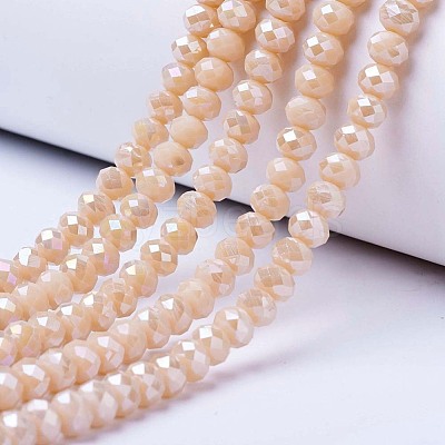 Electroplate Glass Beads Strands EGLA-A034-P4mm-B02-1