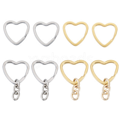 8Pcs 3 Styles 304 Stainless Steel Keychain Clasps STAS-TA0004-78-1