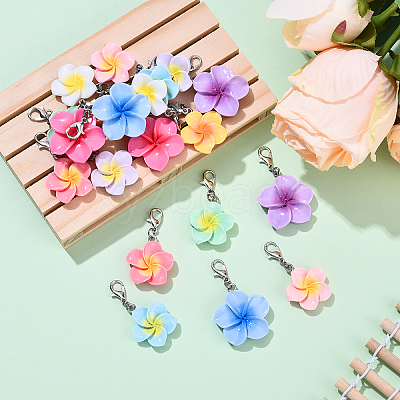 20Pcs 10 Style Resin Pendant Decorations HJEW-YW00120-1