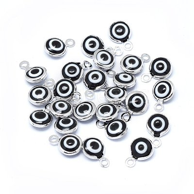 Handmade Evil Eye Lampwork Charms KK-F764-13P-01-1
