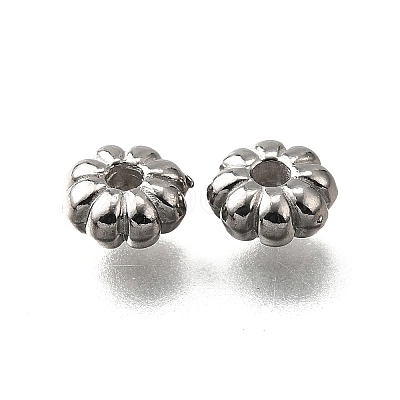 304 Stainless Steel Corrugated Beads STAS-V009-12B-P-1