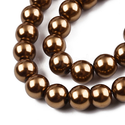 Baking Paint Glass Pearl Round Bead Strands HY-Q003-10mm-30-1