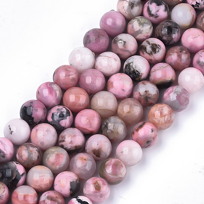 Natural Rhodonite Beads Strands G-S333-6mm-029-1